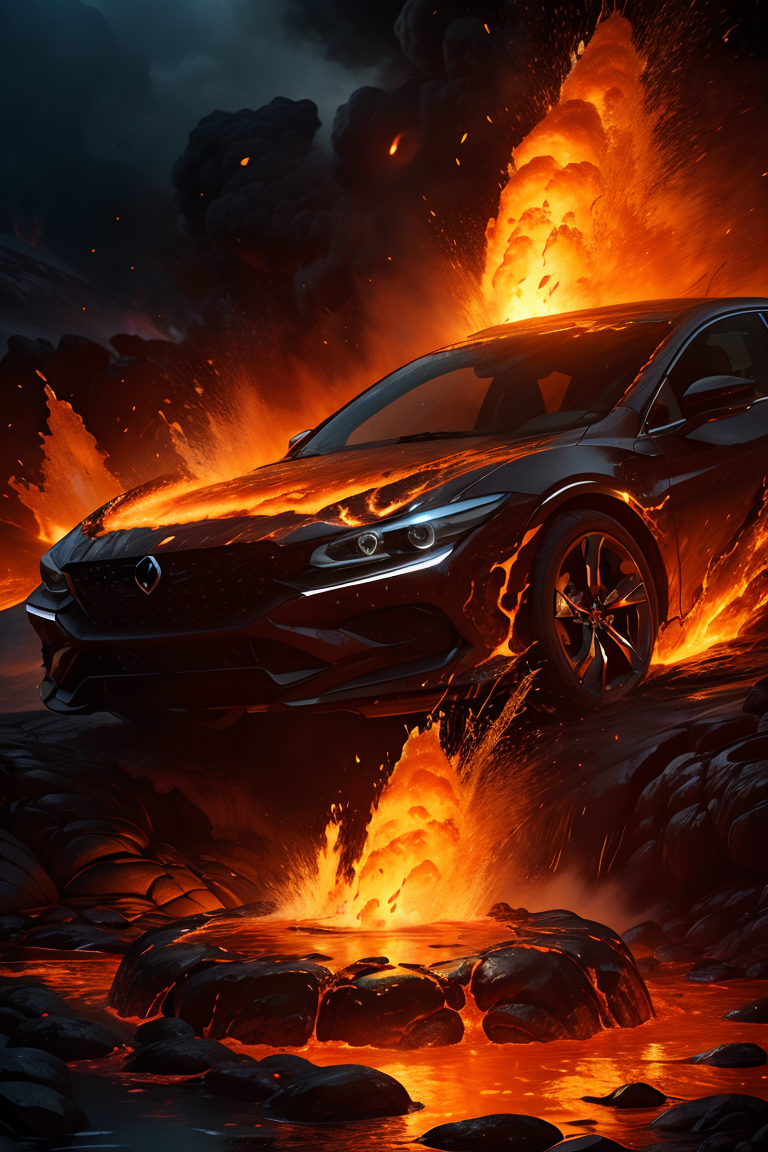 405308-4171914847-_lora_splashes_v.1.1_1_ A Futuristic car in a lava pool, lava, lava Splash, smoke, melting, splashes, explosion, exploding, hype.png